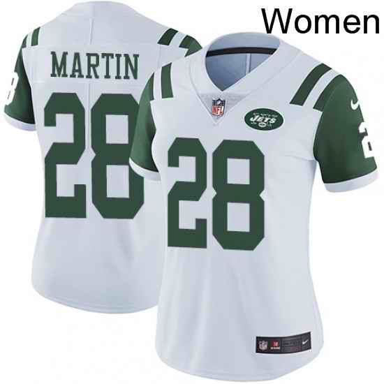 Womens Nike New York Jets 28 Curtis Martin White Vapor Untouchable Limited Player NFL Jersey